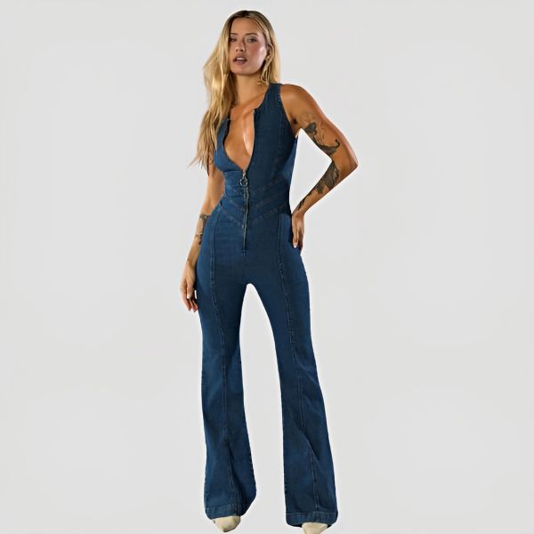 Scarlett™ | Curve-Hugging Denim Jumpsuit