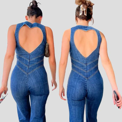 Scarlett™ | Curve-Hugging Denim Jumpsuit