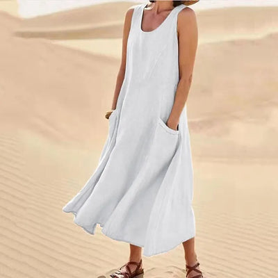 Elyna - Sleeveless dress in linen