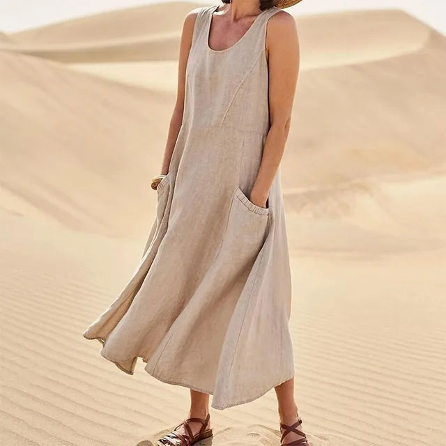 Elyna - Sleeveless dress in linen