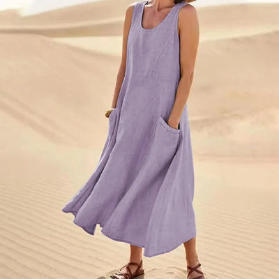 Elyna - Sleeveless dress in linen